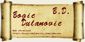 Bogić Dulanović vizit kartica
